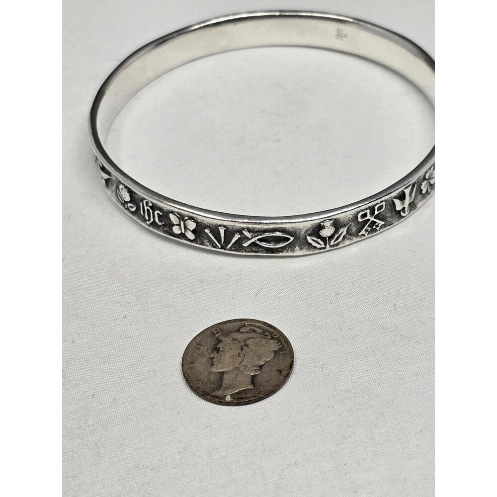 James Avery Sterling Silver Christian Symbol Bangle Retired View 5